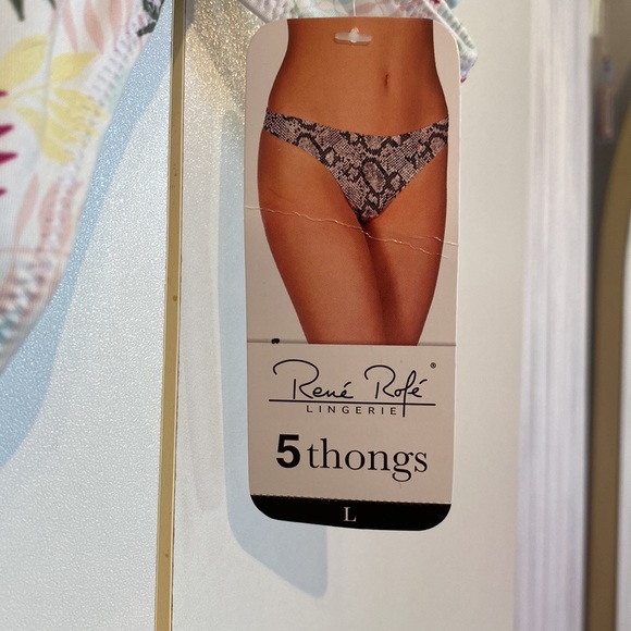 Rene Rofe Set of 5 Thongs Size L Scrunchie Set NWT - Picture 11 of 15